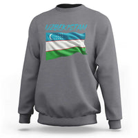 Vintage Uzbekistan Flag Sweatshirt Proud Uzbek Roots Gift