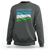 Vintage Uzbekistan Flag Sweatshirt Proud Uzbek Roots Gift