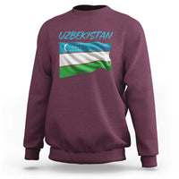 Vintage Uzbekistan Flag Sweatshirt Proud Uzbek Roots Gift