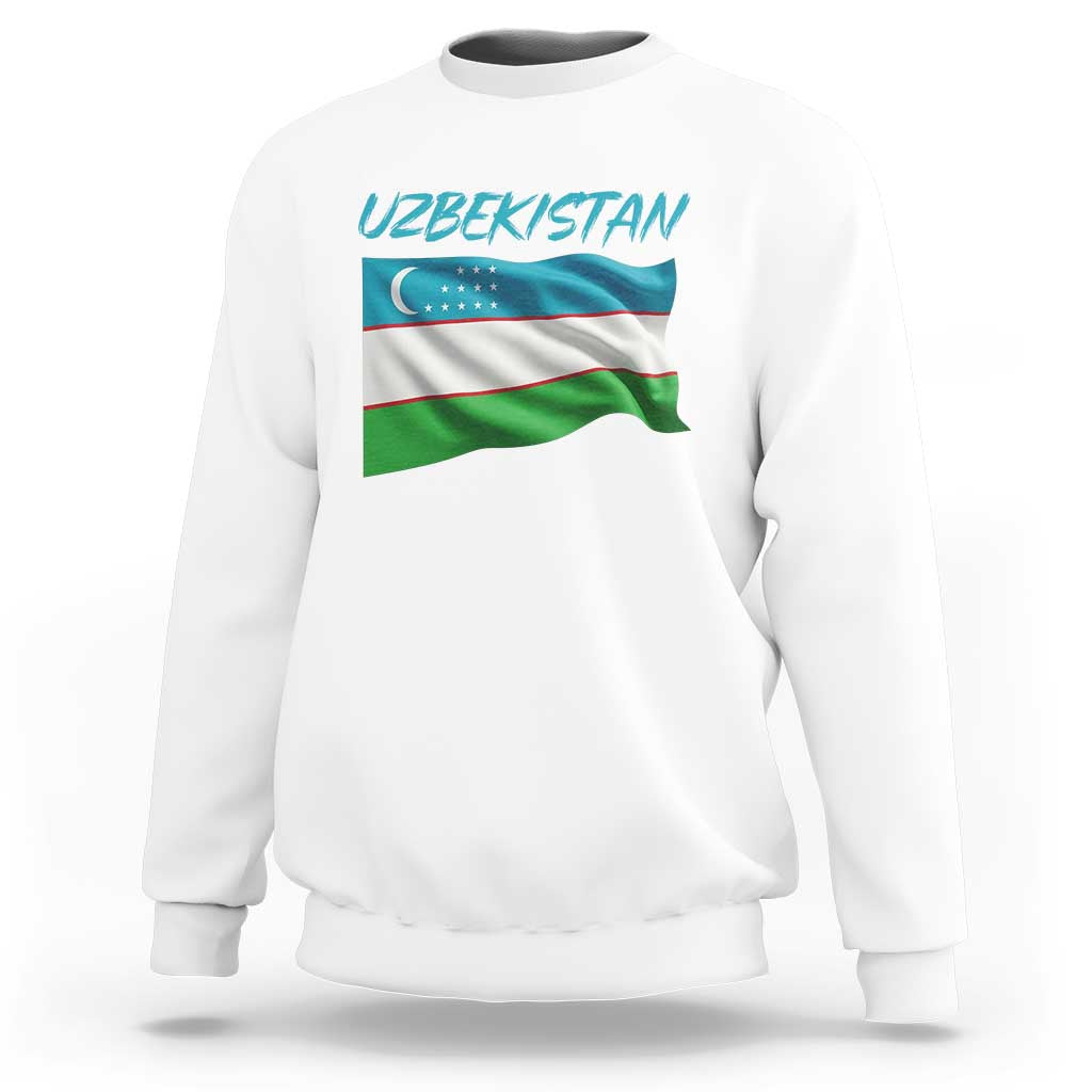 Vintage Uzbekistan Flag Sweatshirt Proud Uzbek Roots Gift