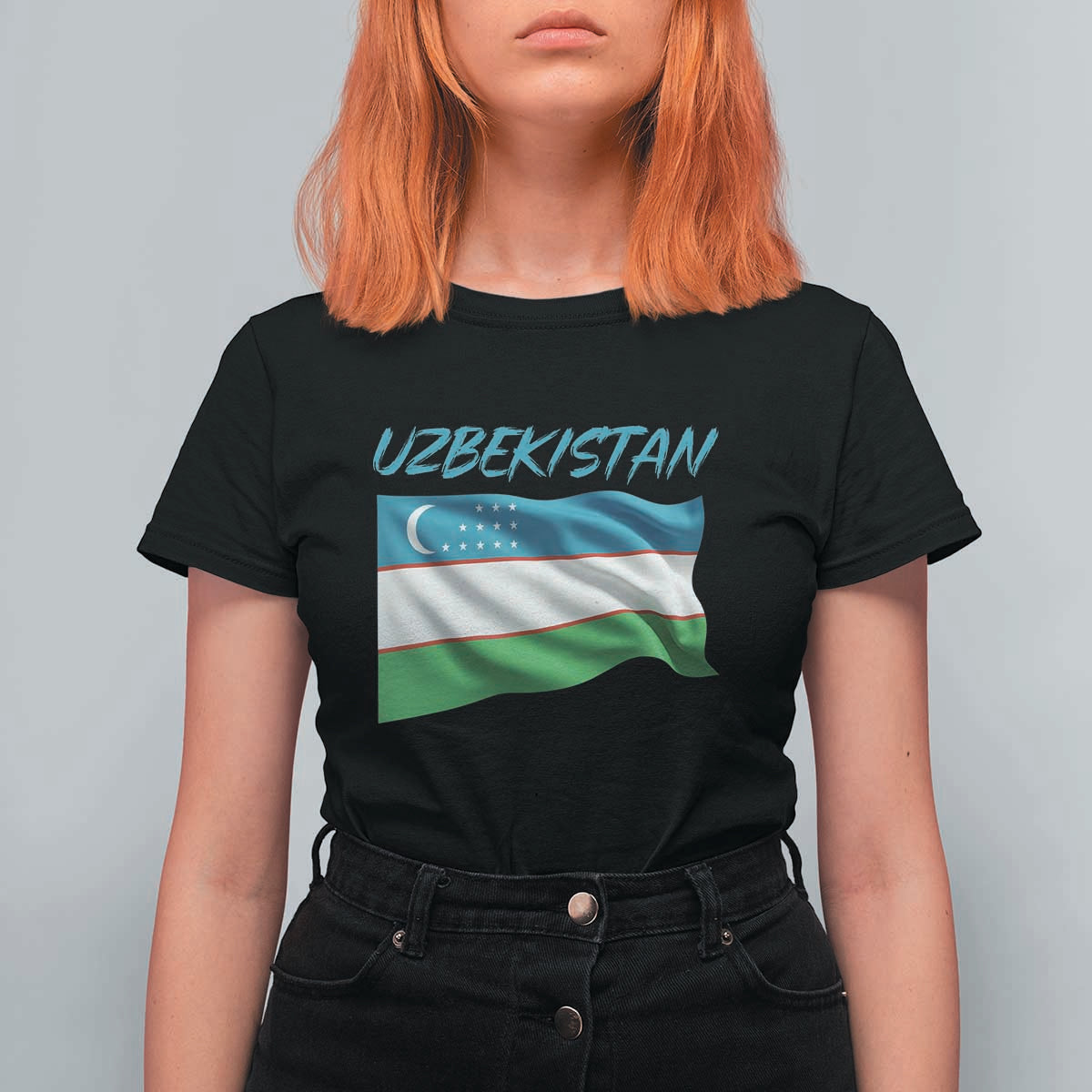 Vintage Uzbekistan Flag T Shirt For Women Proud Uzbek Roots Gift