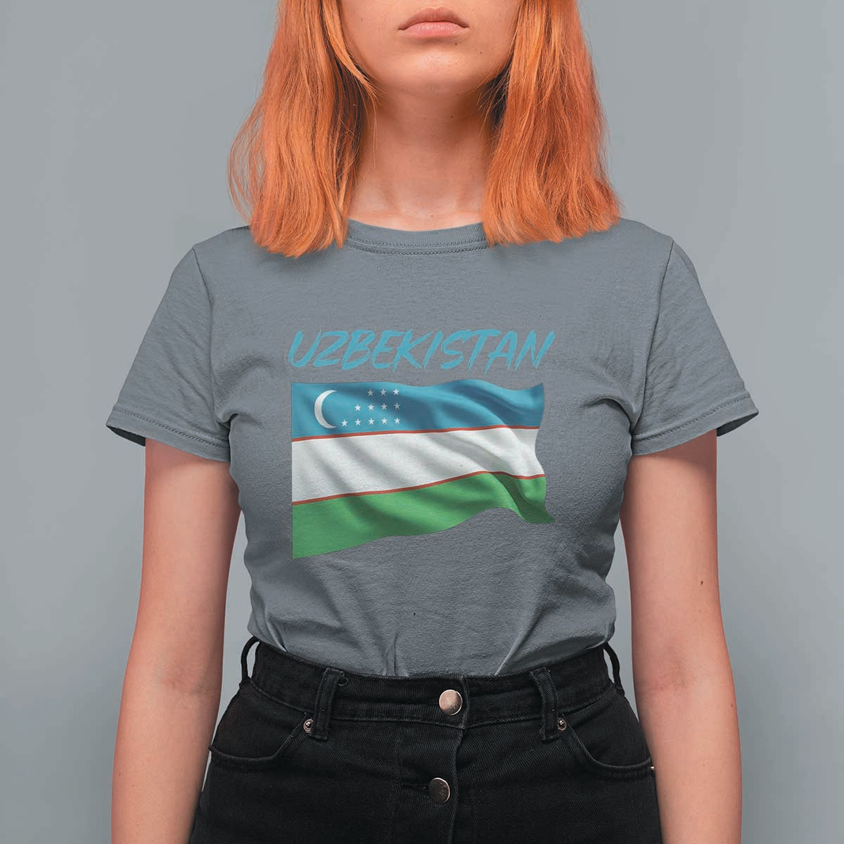Vintage Uzbekistan Flag T Shirt For Women Proud Uzbek Roots Gift