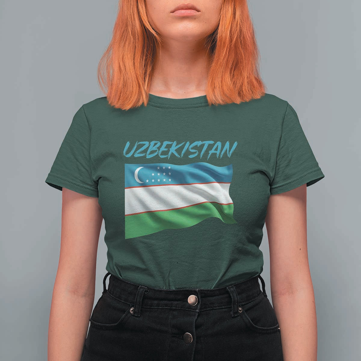 Vintage Uzbekistan Flag T Shirt For Women Proud Uzbek Roots Gift