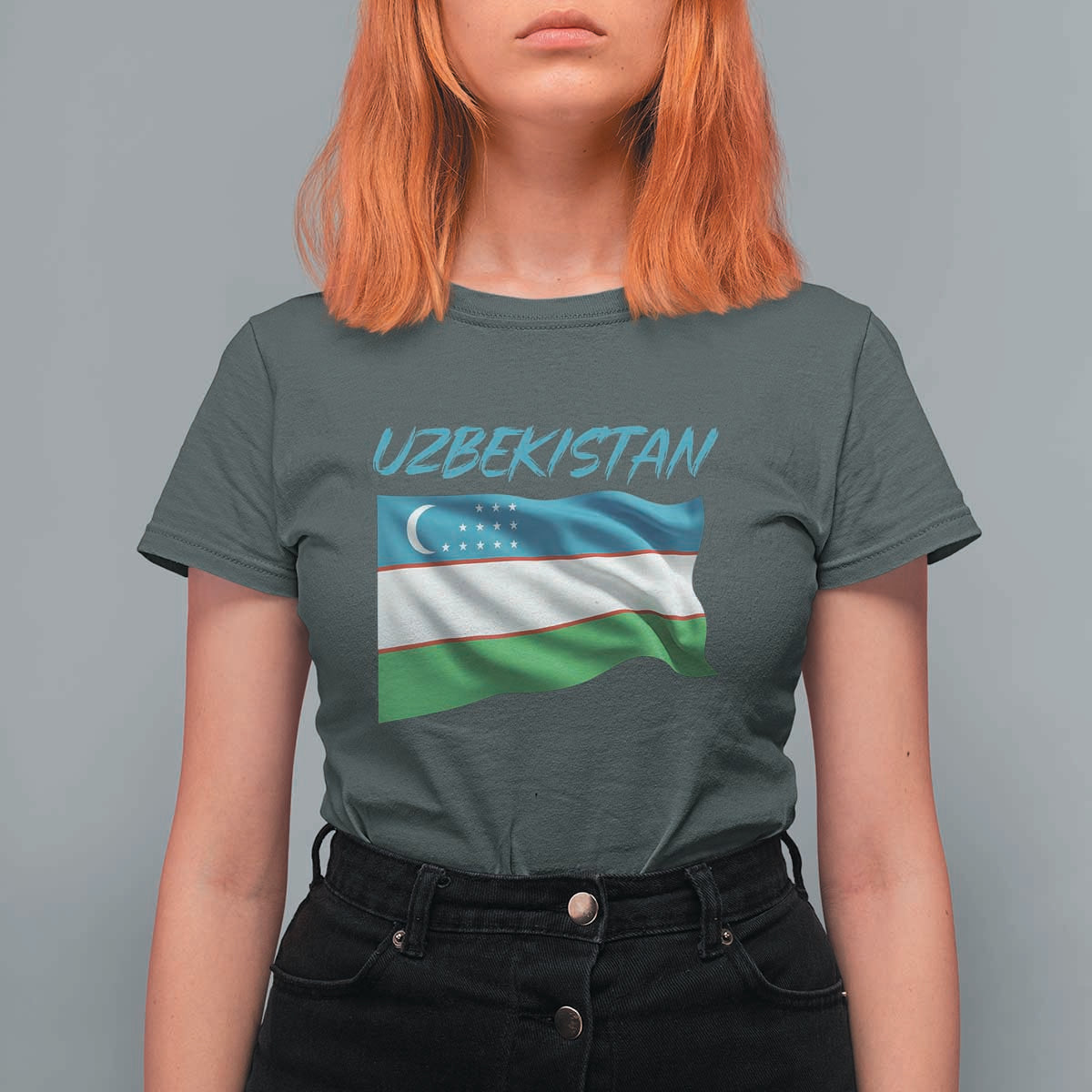 Vintage Uzbekistan Flag T Shirt For Women Proud Uzbek Roots Gift