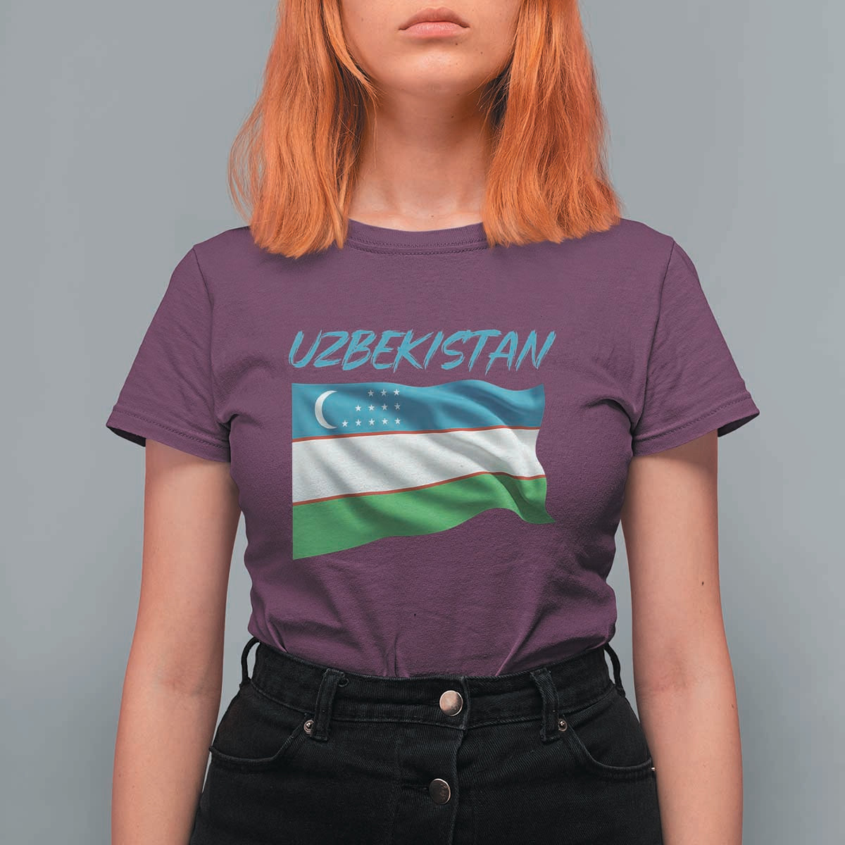 Vintage Uzbekistan Flag T Shirt For Women Proud Uzbek Roots Gift