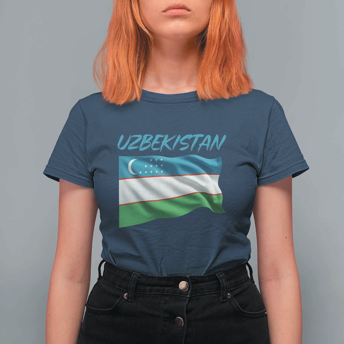Vintage Uzbekistan Flag T Shirt For Women Proud Uzbek Roots Gift