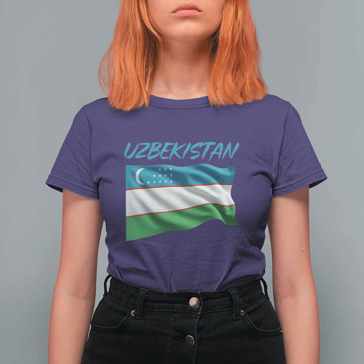 Vintage Uzbekistan Flag T Shirt For Women Proud Uzbek Roots Gift