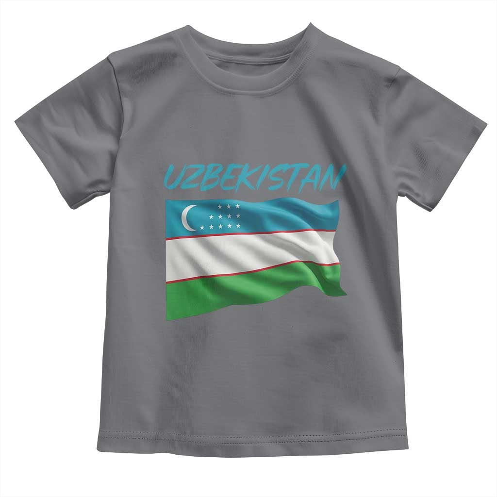 Vintage Uzbekistan Flag Toddler T Shirt Proud Uzbek Roots Gift