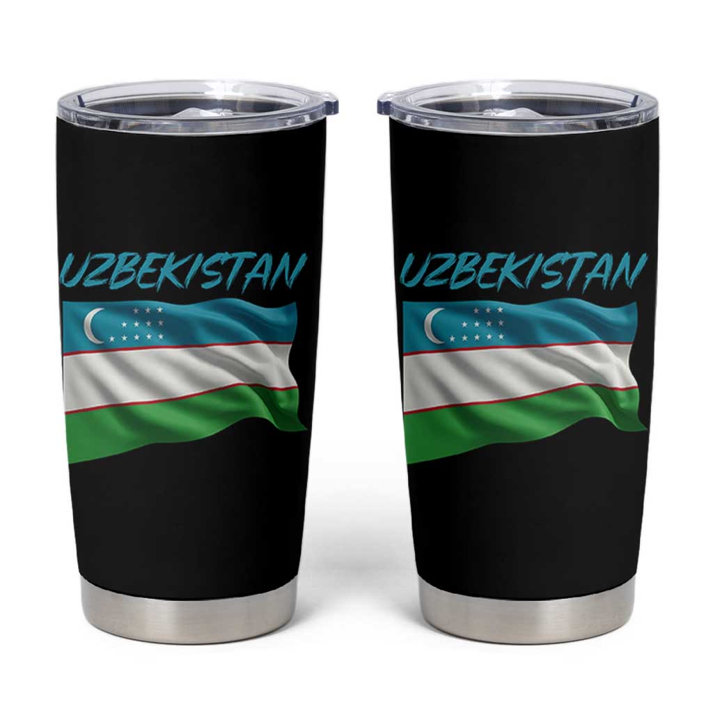 Vintage Uzbekistan Flag Tumbler Cup Proud Uzbek Roots Gift