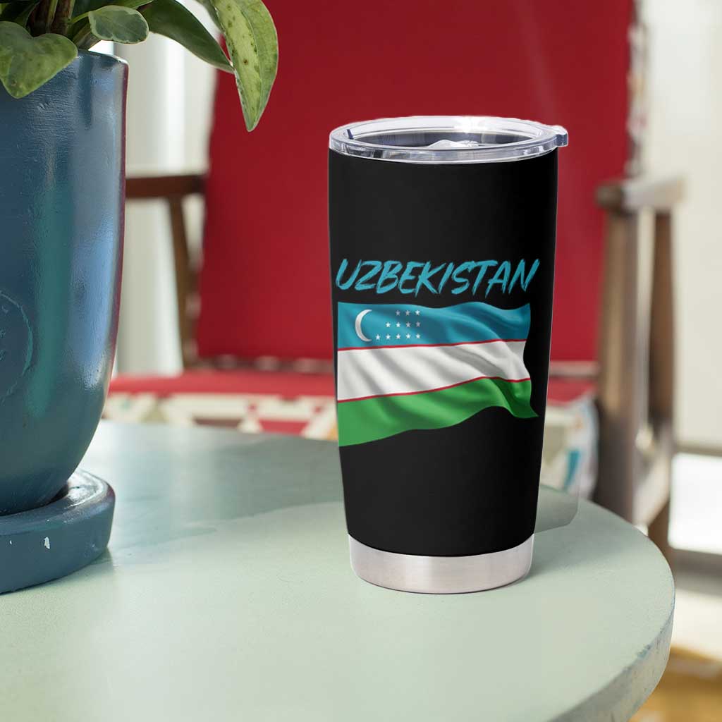 Vintage Uzbekistan Flag Tumbler Cup Proud Uzbek Roots Gift