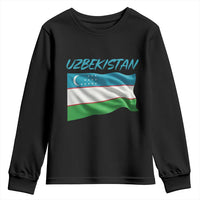 Vintage Uzbekistan Flag Youth Sweatshirt Proud Uzbek Roots Gift