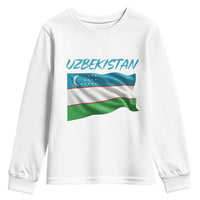 Vintage Uzbekistan Flag Youth Sweatshirt Proud Uzbek Roots Gift