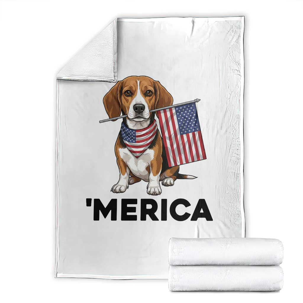 Patriotic Beagle Lover 4th Of July Dog Throw Blanket Merica Pride