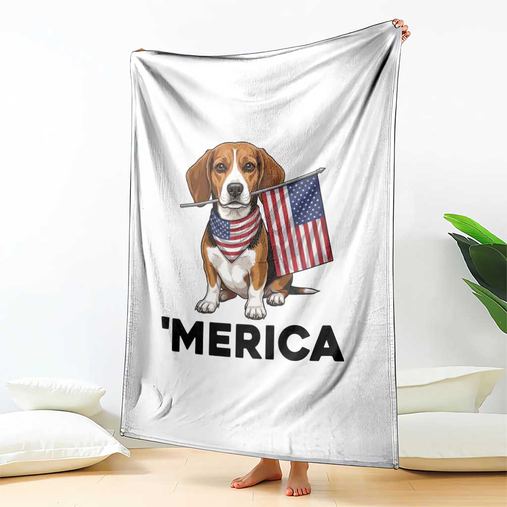 Patriotic Beagle Lover 4th Of July Dog Throw Blanket Merica Pride