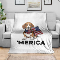 Patriotic Beagle Lover 4th Of July Dog Throw Blanket Merica Pride