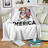 Patriotic Beagle Lover 4th Of July Dog Throw Blanket Merica Pride