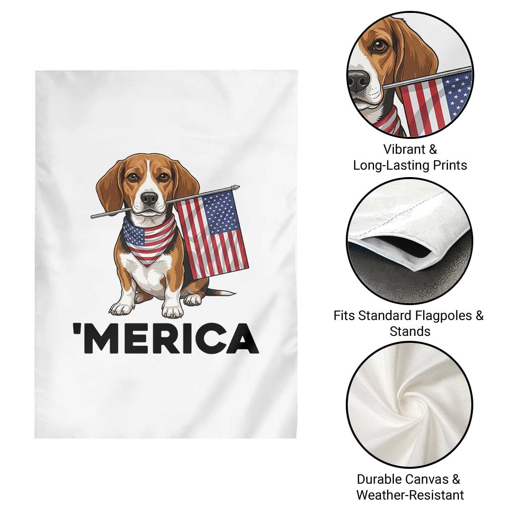 Patriotic Beagle Lover 4th Of July Dog Garden Flag Merica Pride