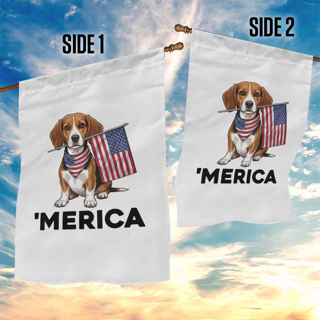 Patriotic Beagle Lover 4th Of July Dog Garden Flag Merica Pride