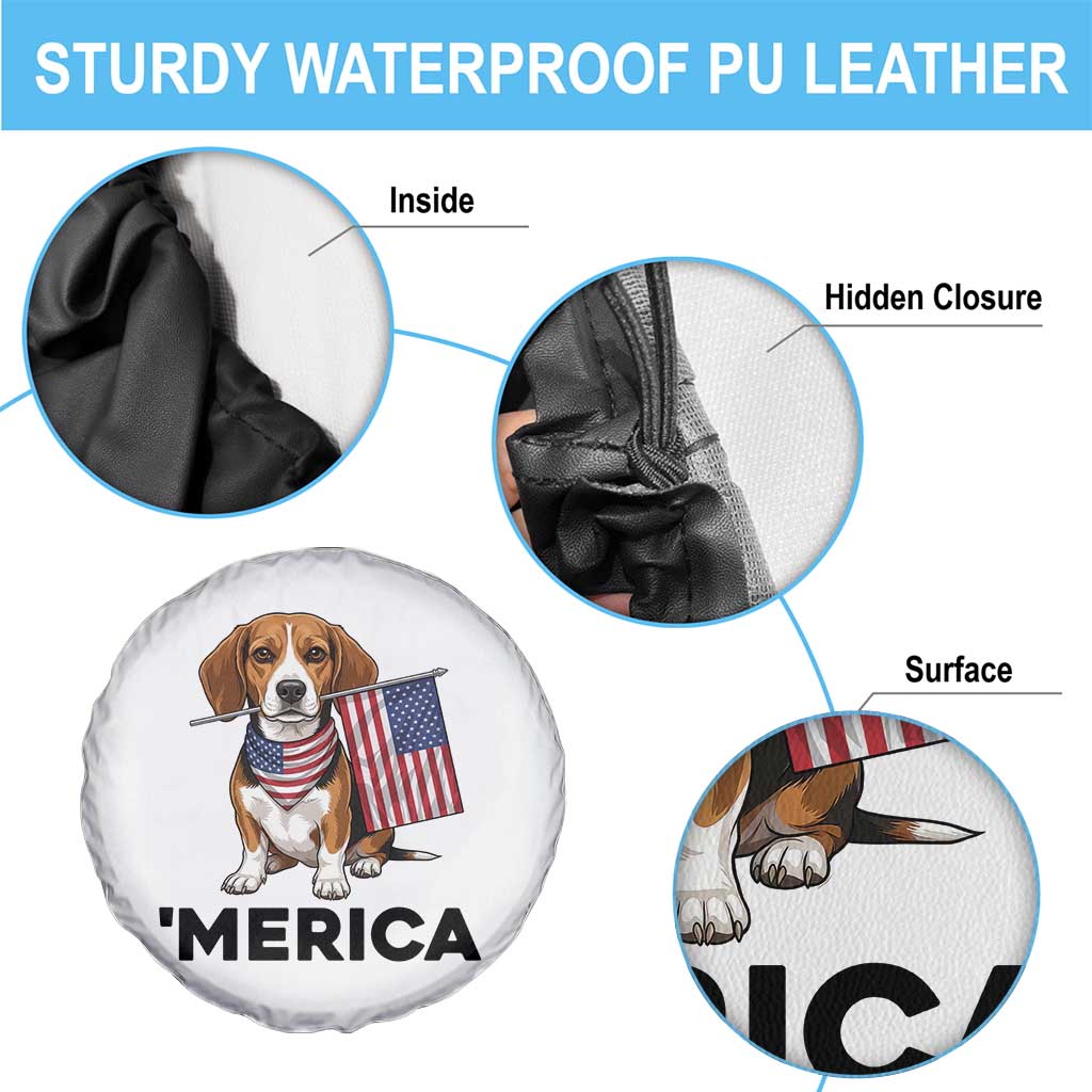 Patriotic Beagle Lover 4th Of July Dog Spare Tire Cover Merica Pride