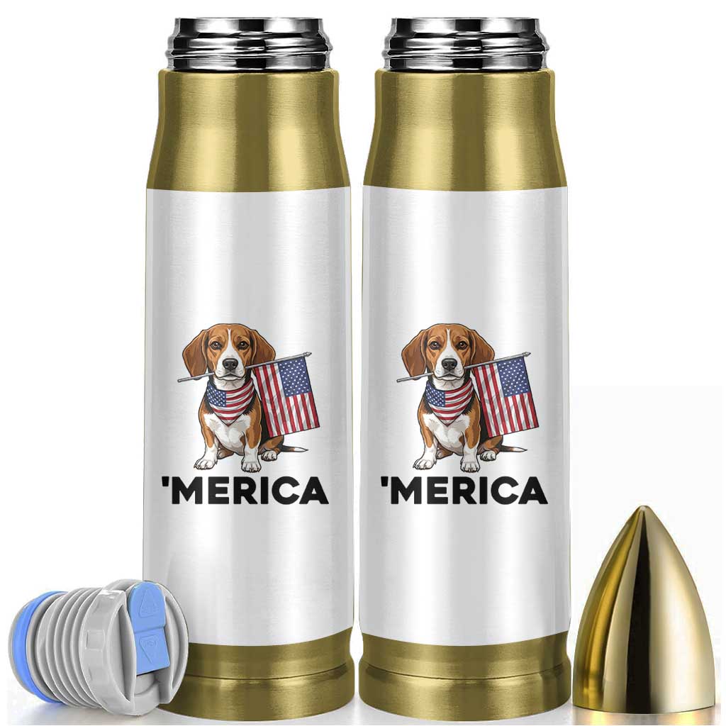 Patriotic Beagle Lover 4th Of July Dog Bullet Tumbler Merica Pride