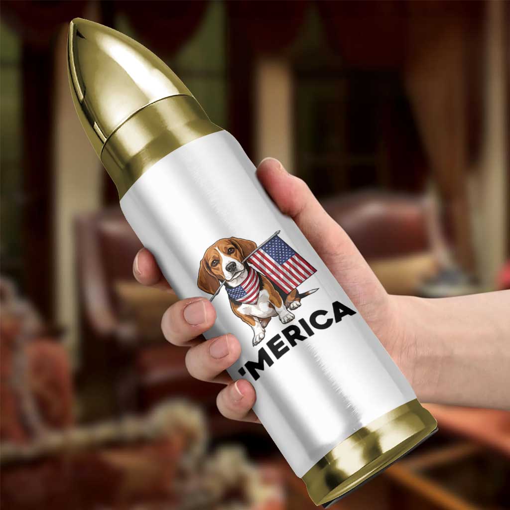 Patriotic Beagle Lover 4th Of July Dog Bullet Tumbler Merica Pride