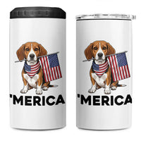 Patriotic Beagle Lover 4th Of July Dog 4 in 1 Can Cooler Tumbler Merica Pride