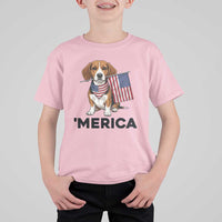 Patriotic Beagle Lover 4th Of July Dog T Shirt For Kid Merica Pride