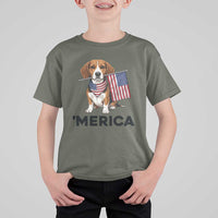 Patriotic Beagle Lover 4th Of July Dog T Shirt For Kid Merica Pride