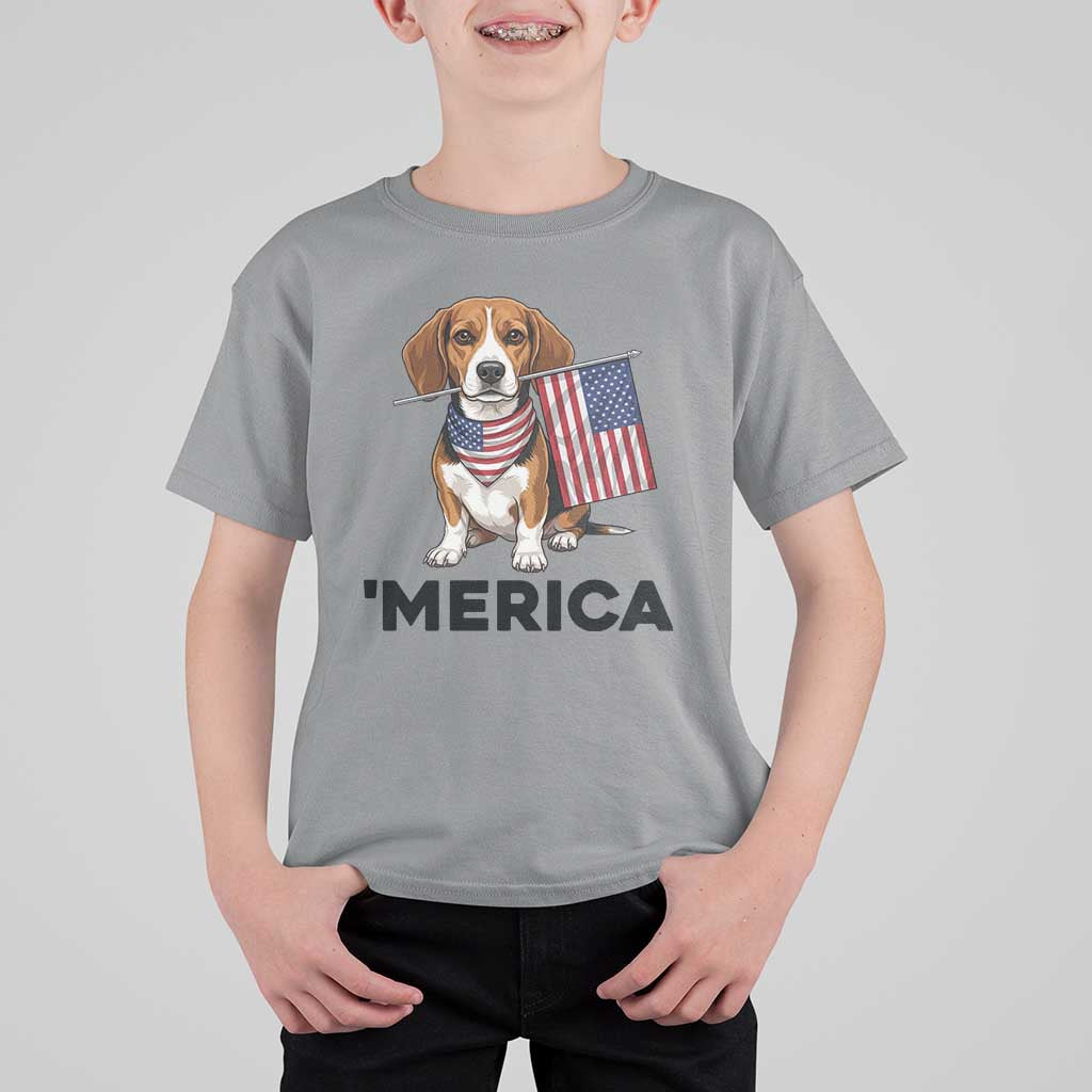 Patriotic Beagle Lover 4th Of July Dog T Shirt For Kid Merica Pride