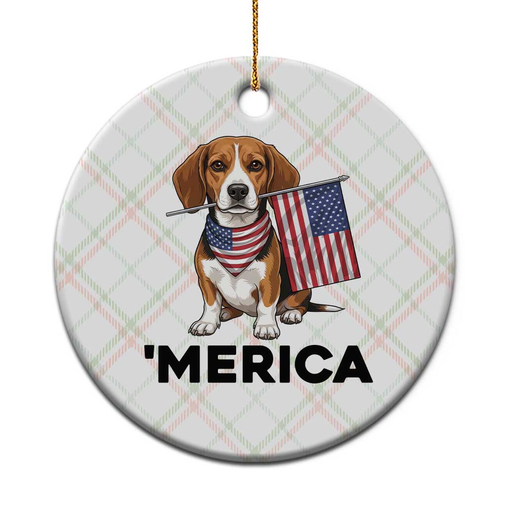 Patriotic Beagle Lover 4th Of July Dog Ceramic Ornament Merica Pride