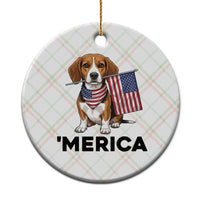 Patriotic Beagle Lover 4th Of July Dog Ceramic Ornament Merica Pride