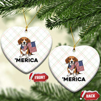 Patriotic Beagle Lover 4th Of July Dog Ceramic Ornament Merica Pride