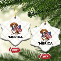 Patriotic Beagle Lover 4th Of July Dog Ceramic Ornament Merica Pride