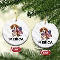 Patriotic Beagle Lover 4th Of July Dog Ceramic Ornament Merica Pride