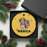 Patriotic Beagle Lover 4th Of July Dog Ceramic Ornament Merica Pride