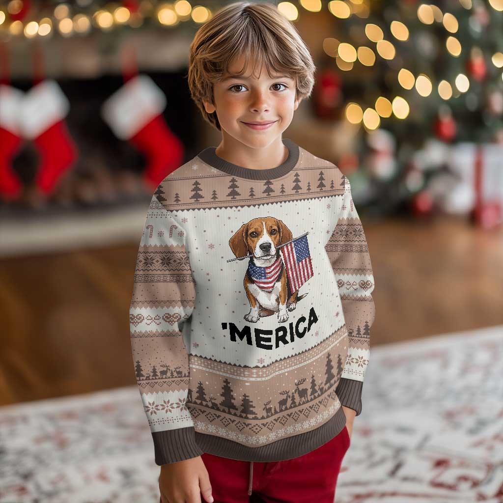 Patriotic Beagle Lover 4th Of July Dog Ugly Christmas Sweater Merica Pride