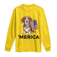 Patriotic Beagle Lover 4th Of July Dog Long Sleeve Shirt Merica Pride