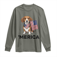 Patriotic Beagle Lover 4th Of July Dog Long Sleeve Shirt Merica Pride