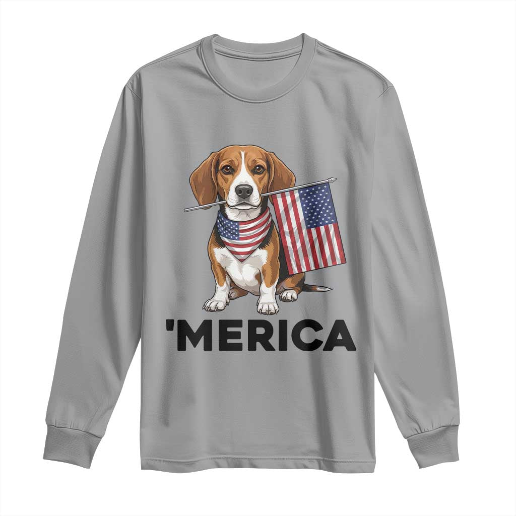 Patriotic Beagle Lover 4th Of July Dog Long Sleeve Shirt Merica Pride