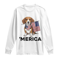 Patriotic Beagle Lover 4th Of July Dog Long Sleeve Shirt Merica Pride