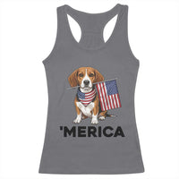 Patriotic Beagle Lover 4th Of July Dog Racerback Tank Top Merica Pride