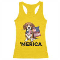 Patriotic Beagle Lover 4th Of July Dog Racerback Tank Top Merica Pride