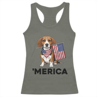 Patriotic Beagle Lover 4th Of July Dog Racerback Tank Top Merica Pride
