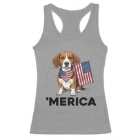 Patriotic Beagle Lover 4th Of July Dog Racerback Tank Top Merica Pride