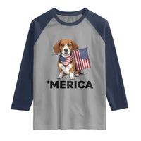 Patriotic Beagle Lover 4th Of July Dog Raglan Shirt Merica Pride