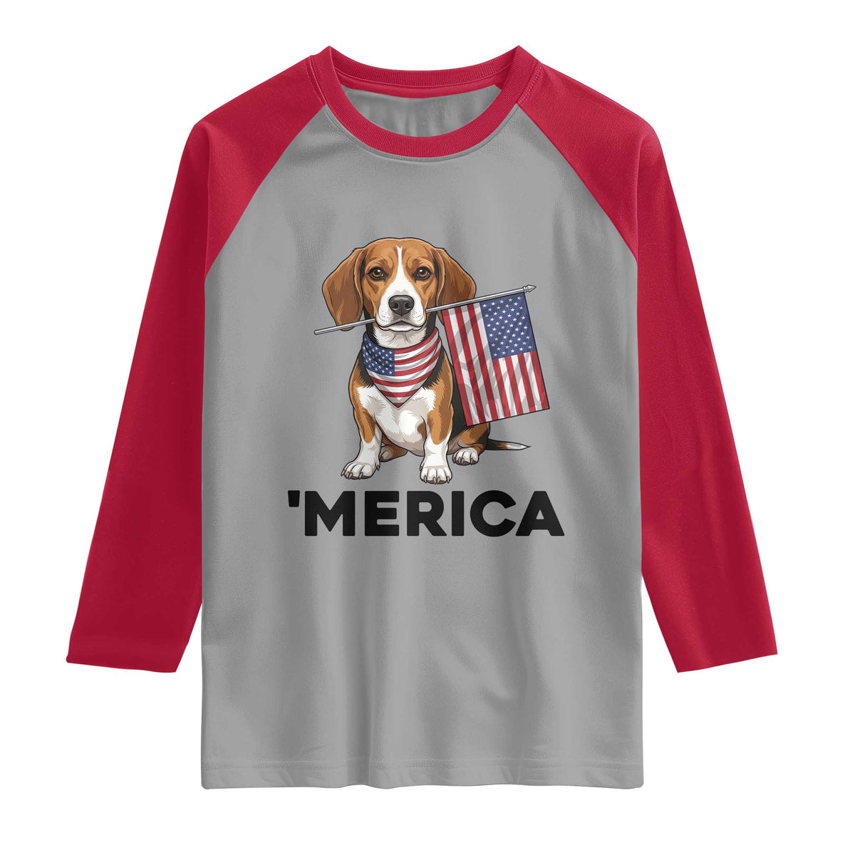 Patriotic Beagle Lover 4th Of July Dog Raglan Shirt Merica Pride