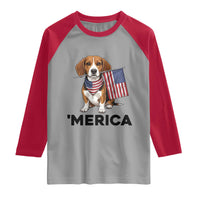 Patriotic Beagle Lover 4th Of July Dog Raglan Shirt Merica Pride