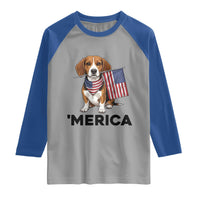 Patriotic Beagle Lover 4th Of July Dog Raglan Shirt Merica Pride