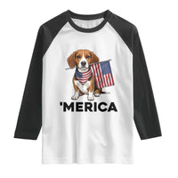 Patriotic Beagle Lover 4th Of July Dog Raglan Shirt Merica Pride