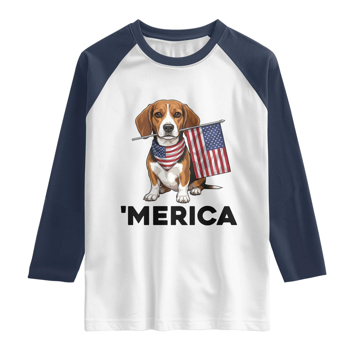 Patriotic Beagle Lover 4th Of July Dog Raglan Shirt Merica Pride